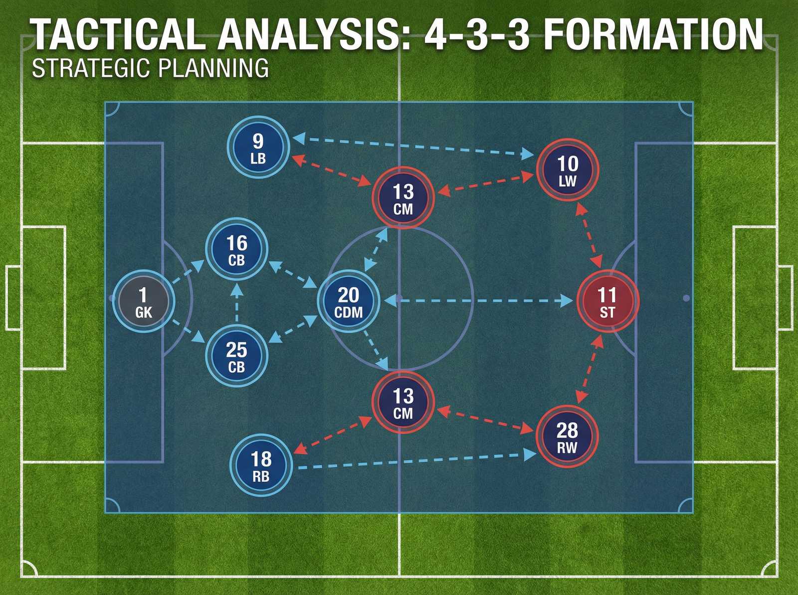 足彩预测 阵型分析 - 4-3-3战术布局图